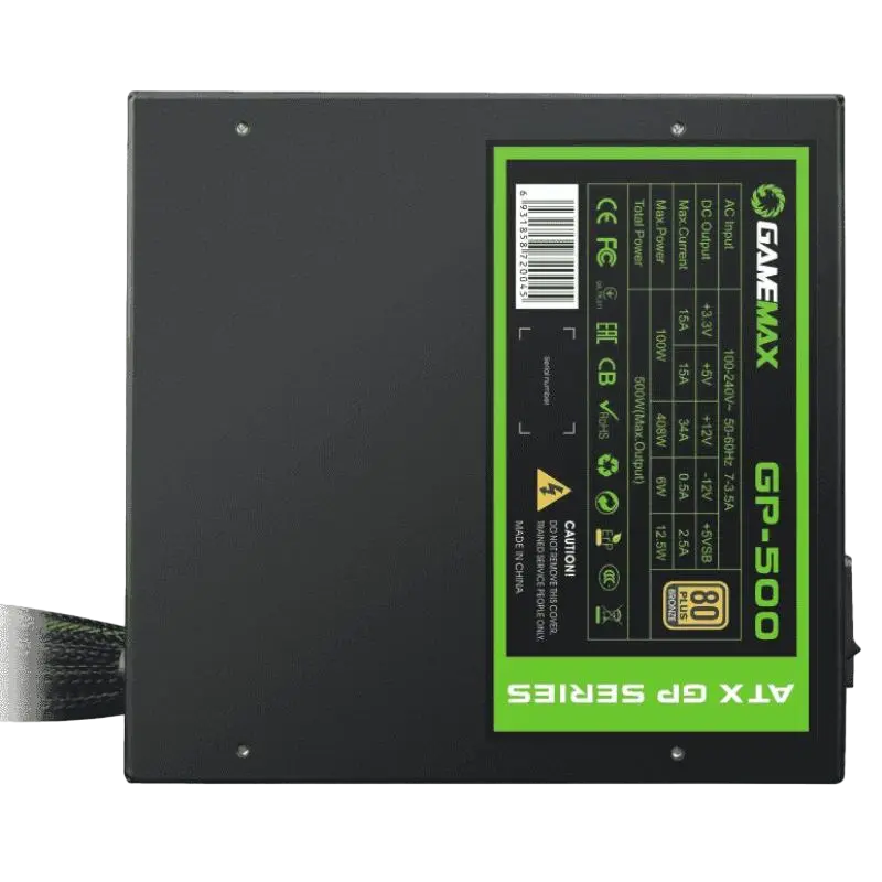 Tip Блок питания для компьютеров Gamemax GP-500 ATX Черный