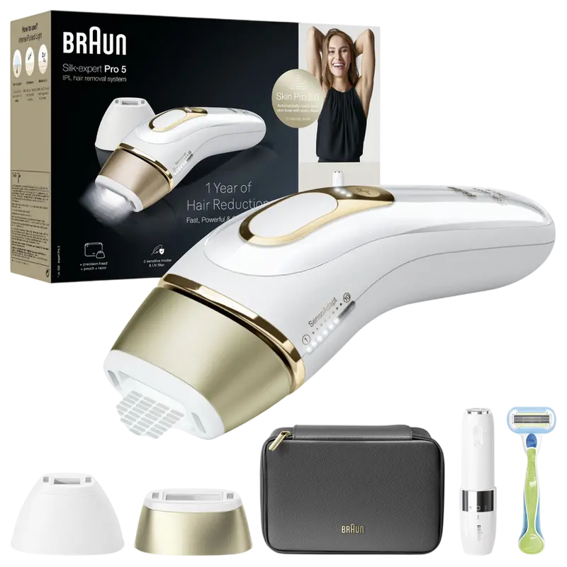Фотоэпилятор Braun Silk-expert Pro 5 PL5146 Белый | Золотистый