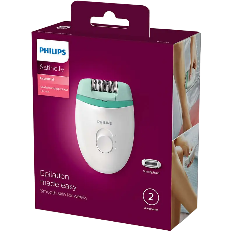 Эпилятор Philips Satinelle Essential Белый/Зелёный