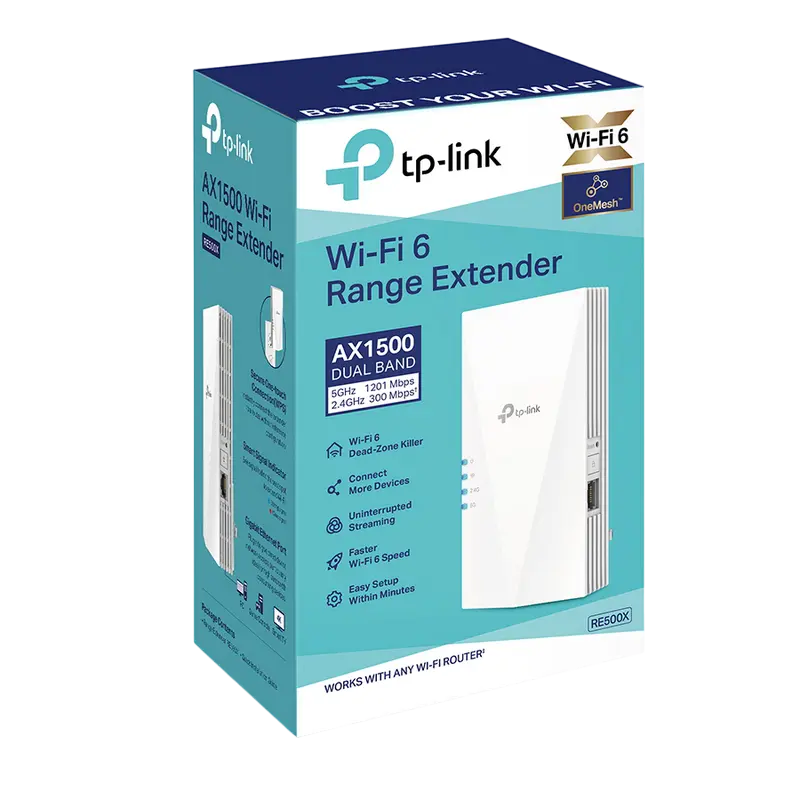 Amplificator de semnal Wi‑Fi TP-LINK RE500X Alb