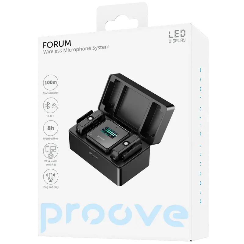 Портативный записывающий микрофон Proove Forum Беспроводной Черный