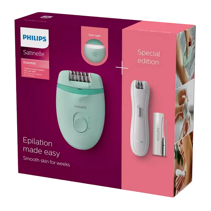 Эпилятор Philips Satinelle Essential Белый/Зелёный