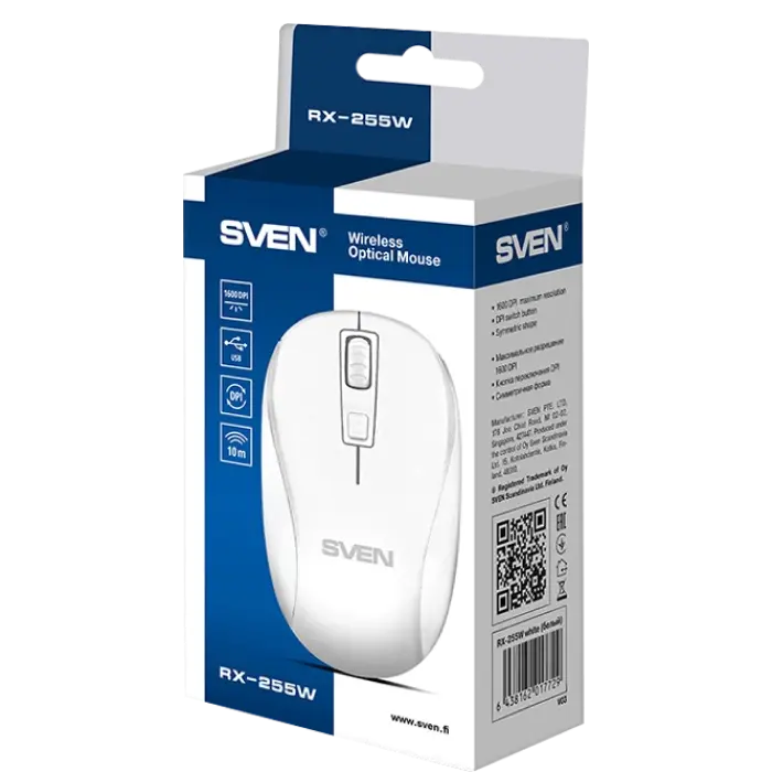Беcпроводная мышь SVEN RX-255W Беспроводное Белый
