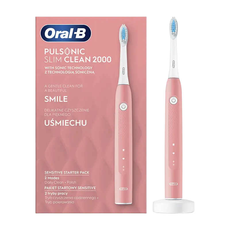 Periuța de dinți electrică sonică Pentru adulți Braun Pulsonic Slim Clean 2000 Roz