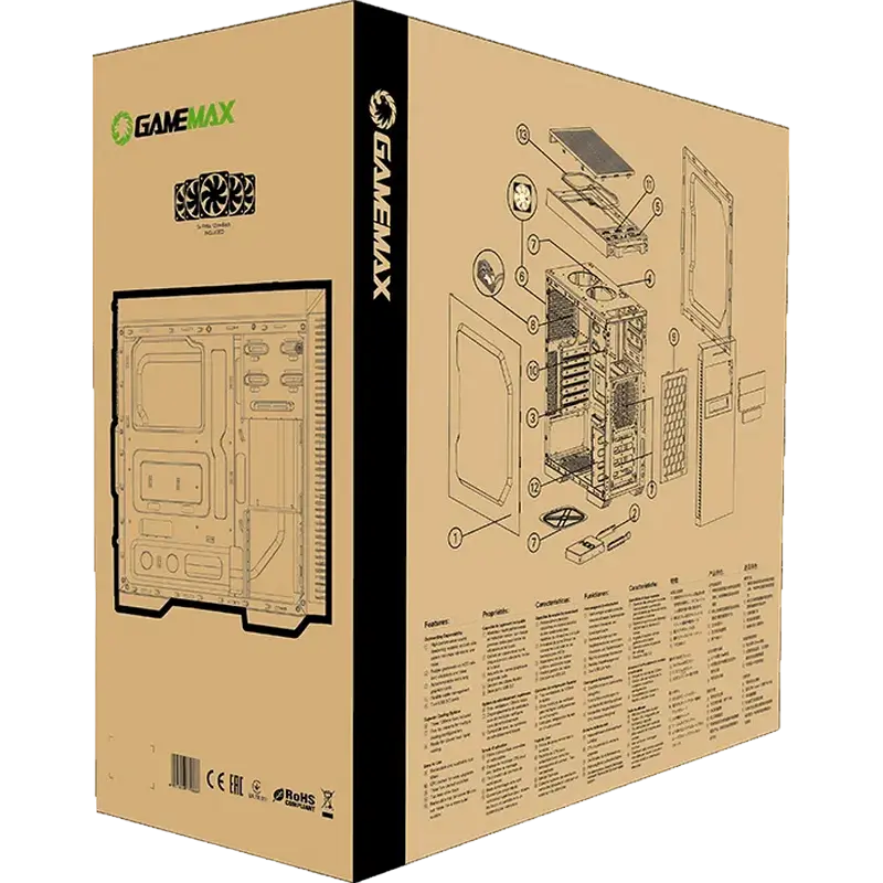 Компьютерный корпус Gamemax DARK SILENT Midi-Tower Черный