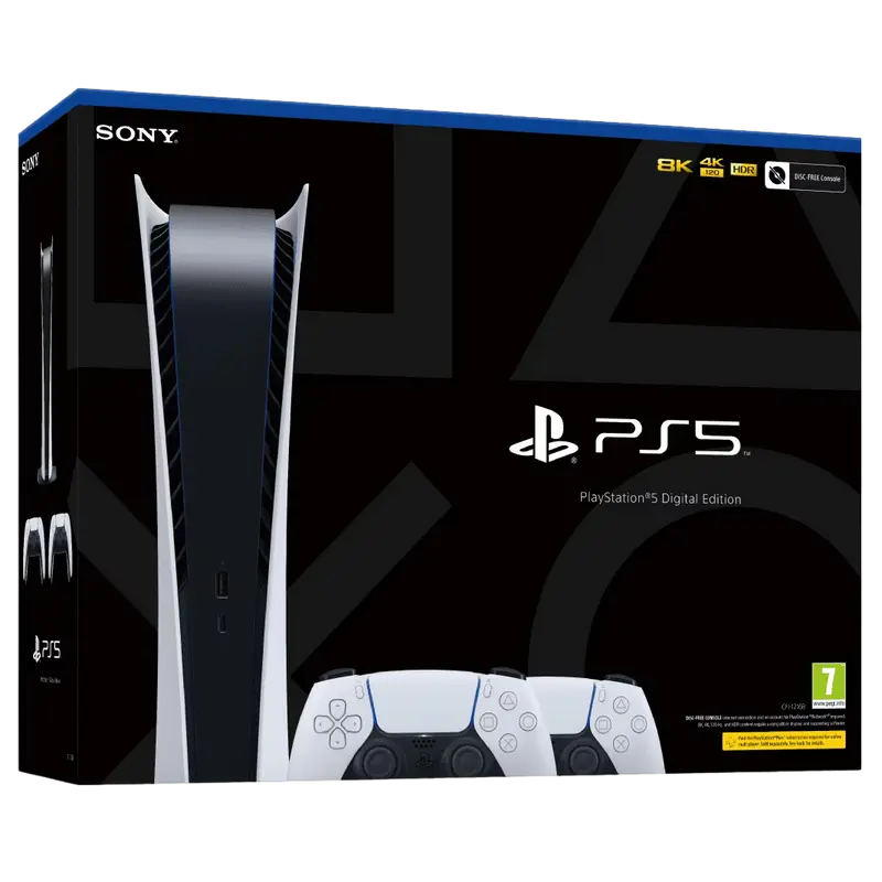 Игровая консоль SONY PlayStation 5 Slim Digital Edition + 2nd DualSense Белый