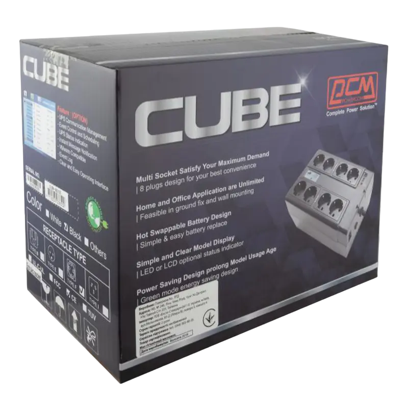Источник бесперебойного питания PCM CUB-850E Черный
