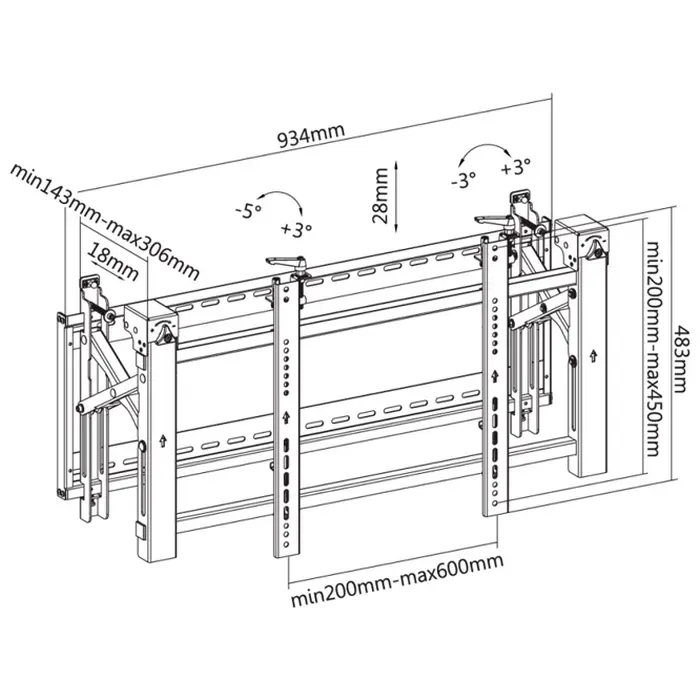 Фиксированное настенное крепление Reflecta PLANO Video Wall 70-6040 Черный