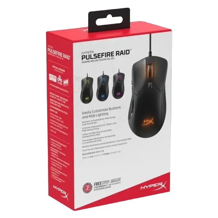 Игровая мышь HyperX Pulsefire Raid Проводное Чёрный