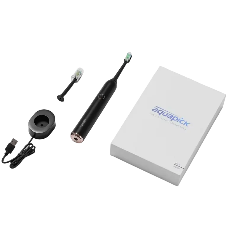 Электрическая звуковая зубная щетка Для взрослых Aquapick AQ 102 Чёрный