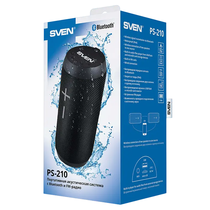 Портативная колонка SVEN PS-210 Чёрный
