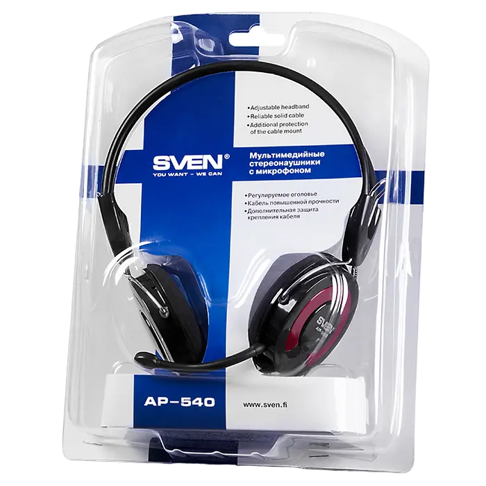 Наушники SVEN AP-545MV Чёрный/Красный