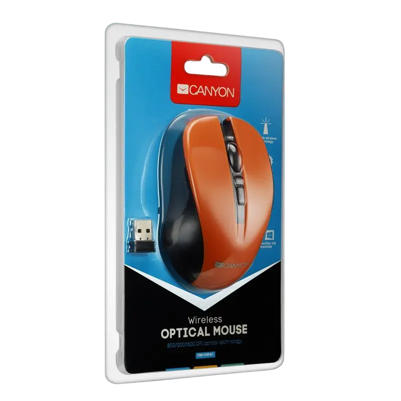 Беcпроводная мышь Canyon MW-1 Беспроводное Оранжевый