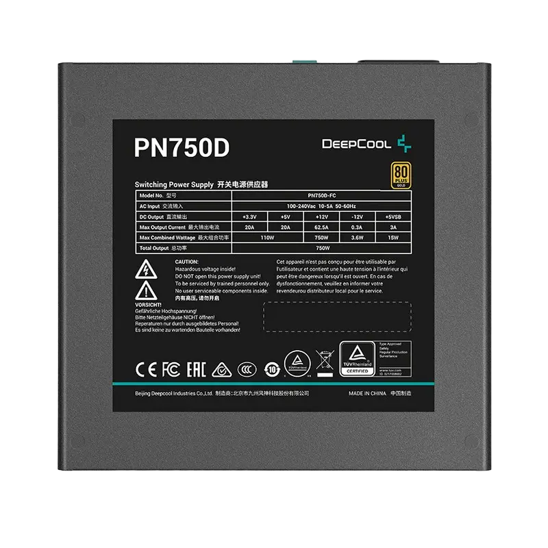 Tip Блок питания для компьютеров Deepcool PN750D ATX Черный