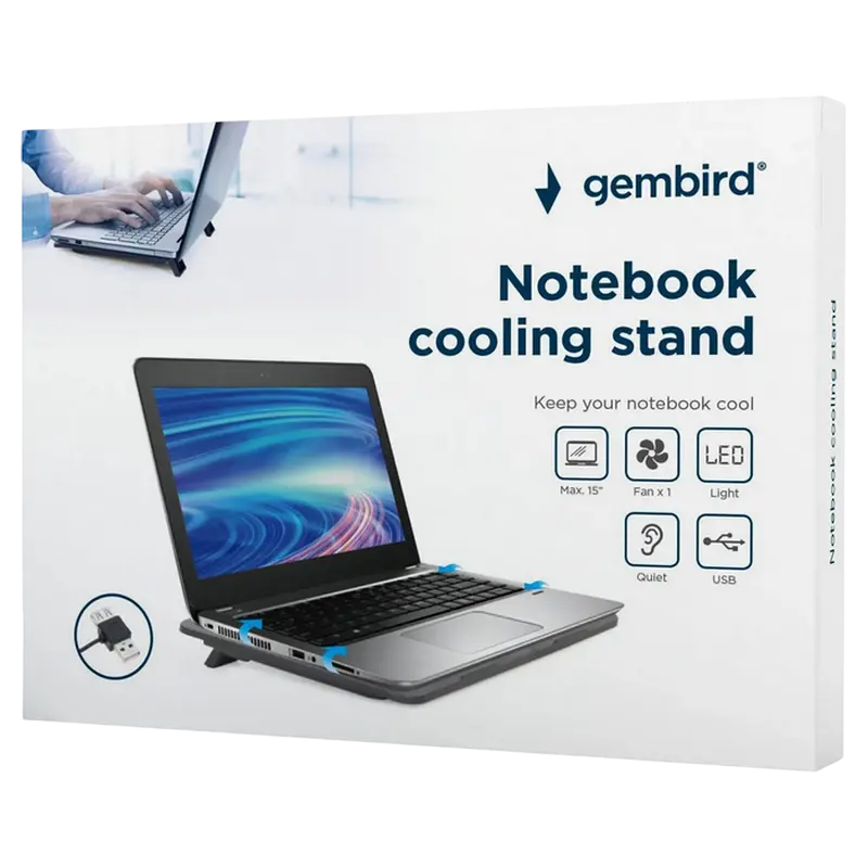 Охлаждающая подставка для ноутбука Gembird NBS-1F15-04 15.6 Черный