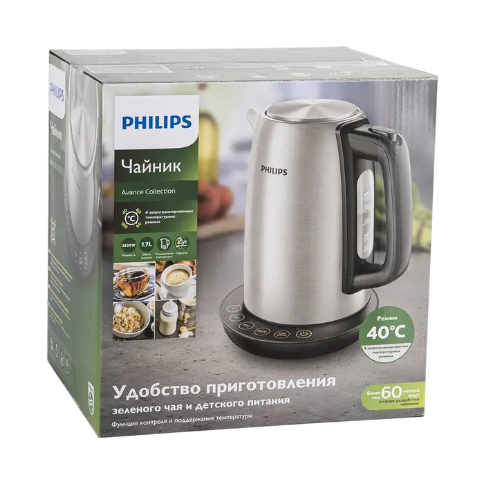 Электрочайник Philips Avance Collection Серебристый