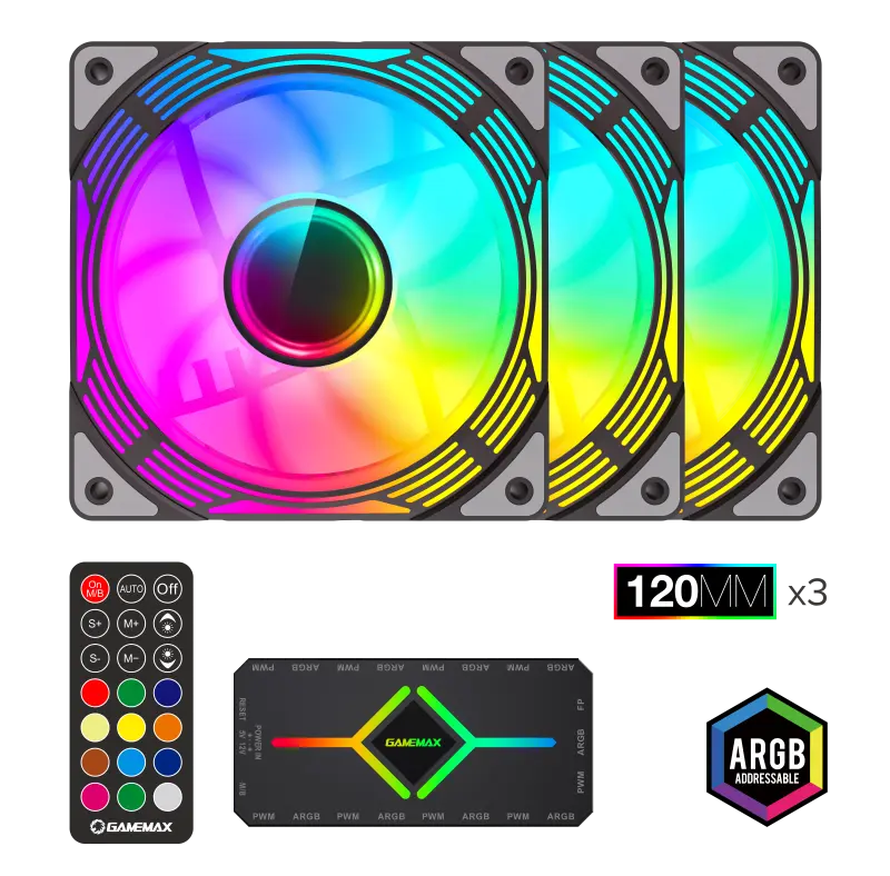 Вентилятор для ПК Gamemax KF300 120 мм Черный