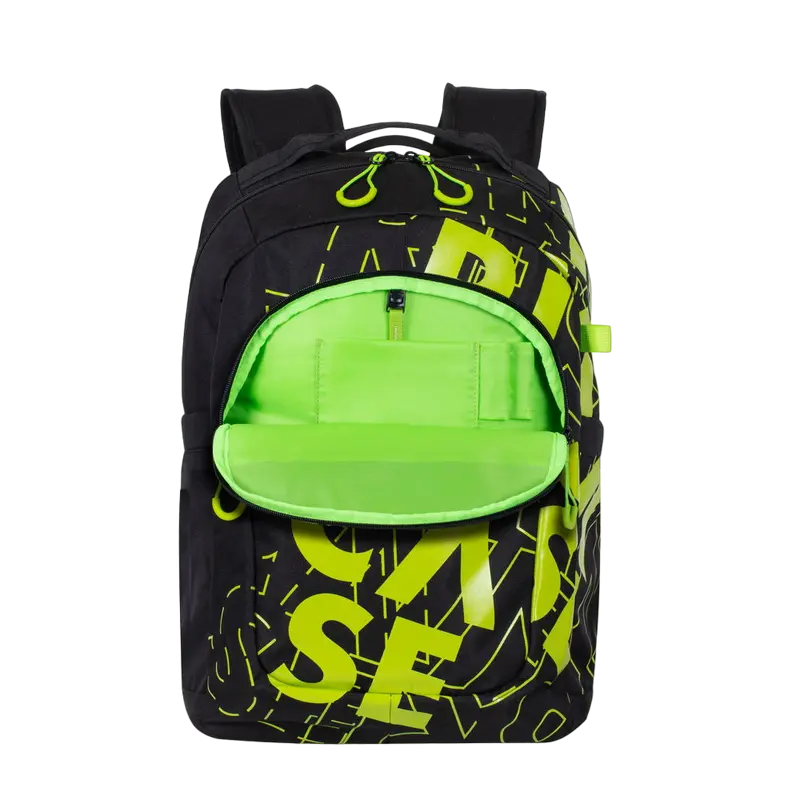 Повседневный рюкзак Rivacase Heide Чёрный/Лайм