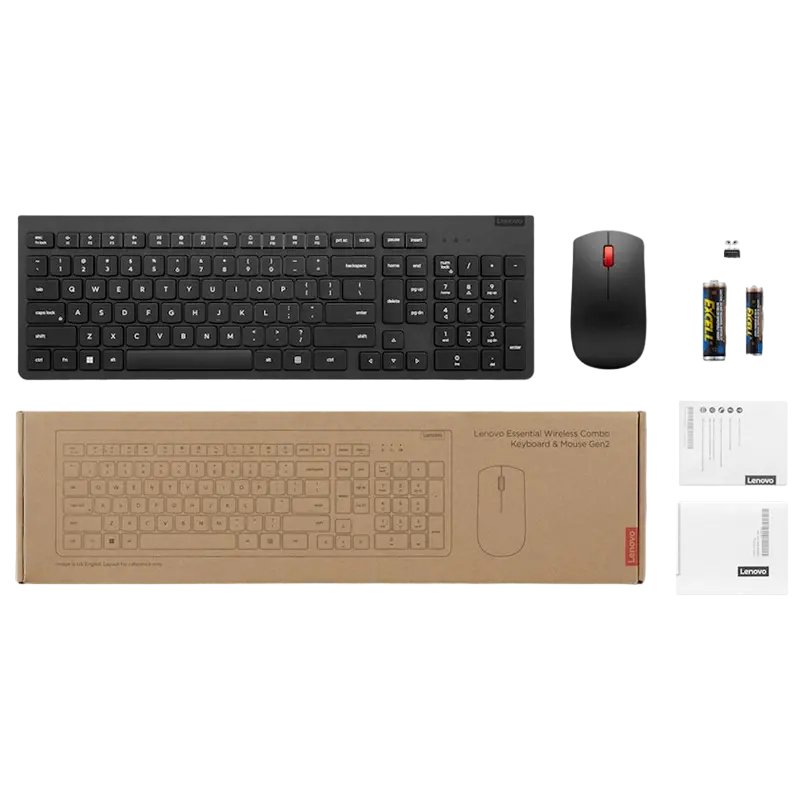 Set Tastatură + Mouse Lenovo Essential Gen2 4X31N50736 Membrană Negru