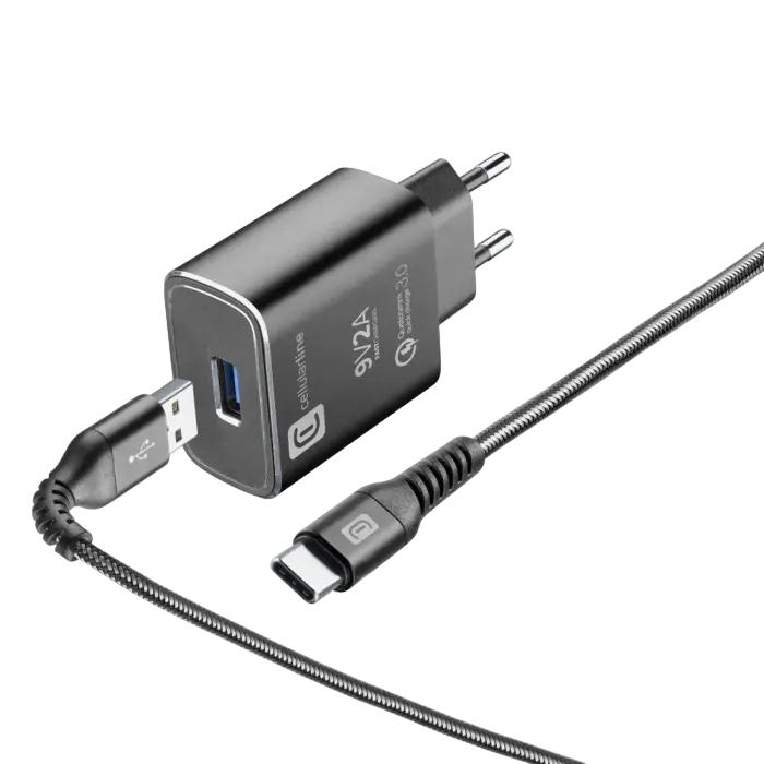 Incărcător auto Cellularline Tetraforce Charger Kit Negru