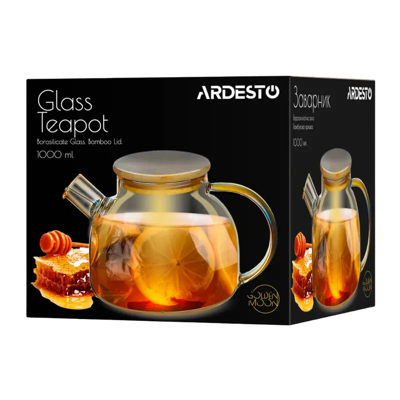 Ceainic cu infuzor Ardesto Golden Moon Golden Moon Transparent | Auriu