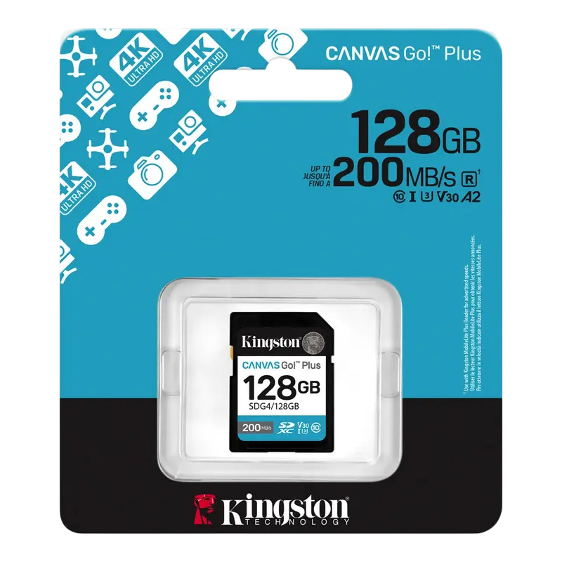 Карта памяти Kingston Canvas Go Plus Gen4 128ГБ
