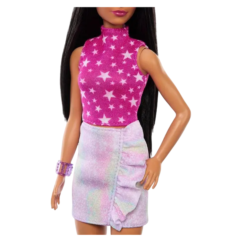 Barbie Fashionistas #215 Pink Star-Print Top