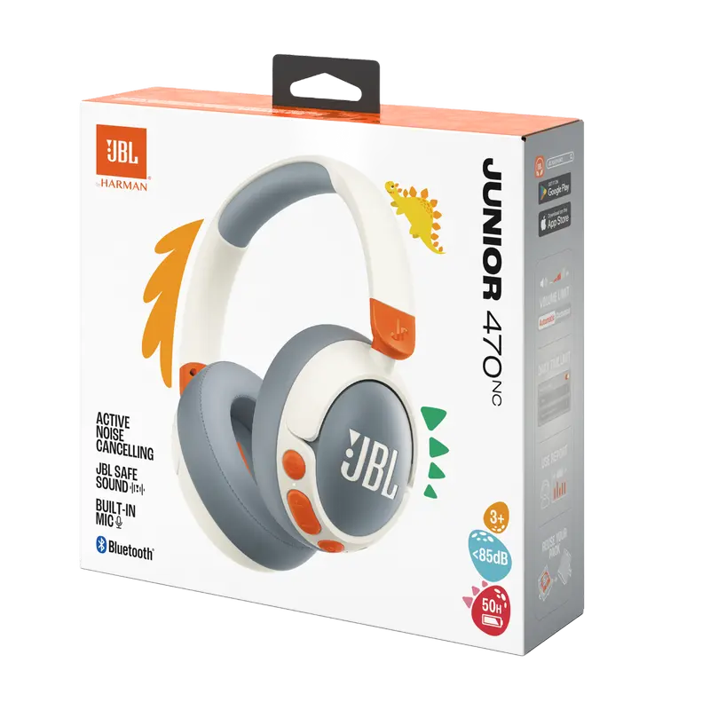 Căști JBL JR470NC Alb | Gri