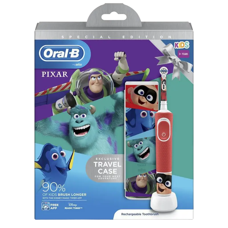 Электрическая зубная щетка Для детей Braun Kids Vitality D100 Красный