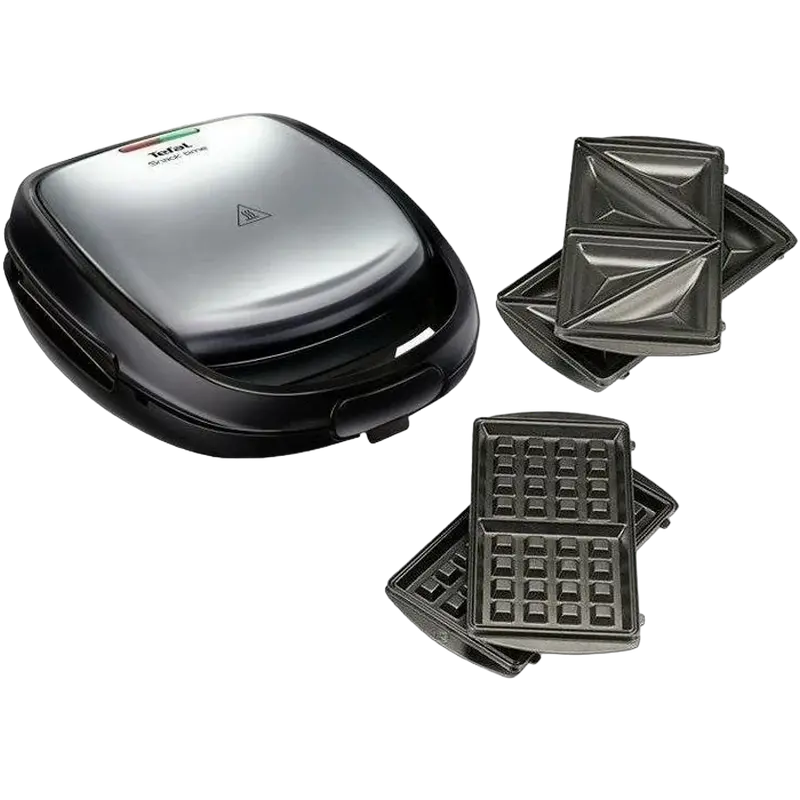 Aparat pentru sandwich multifunctional Tefal 2in1 Snack Time Argintiu | Negru