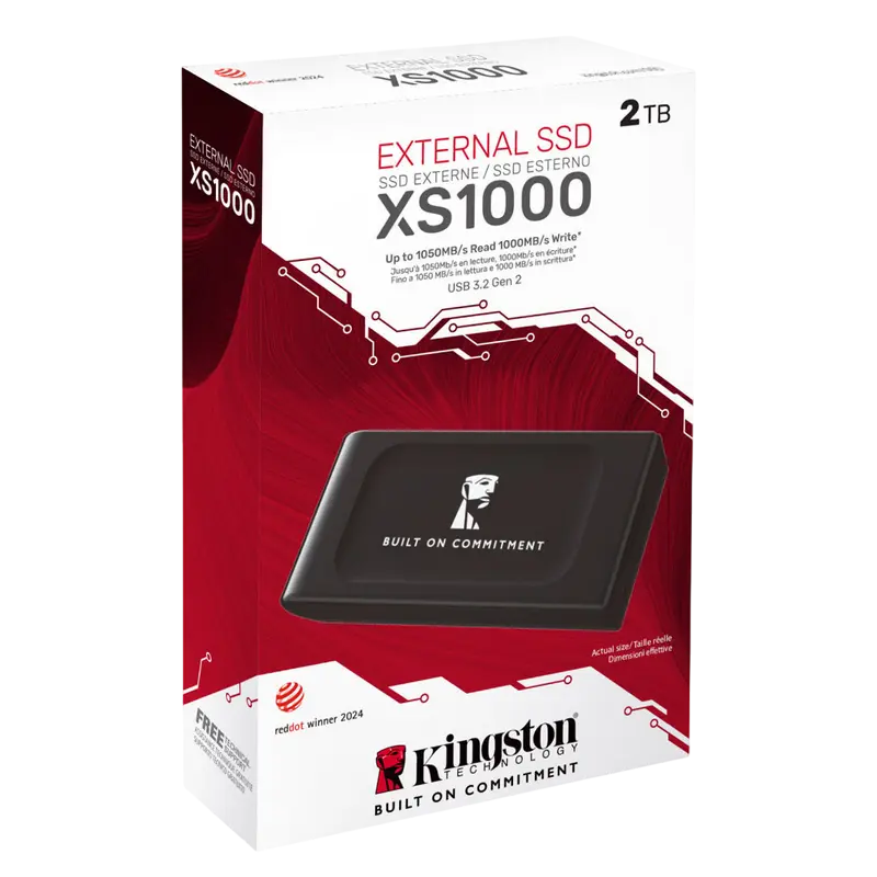 Внешний портативный SSD накопитель Kingston XS1000 BoC 2 ТБ Чёрный