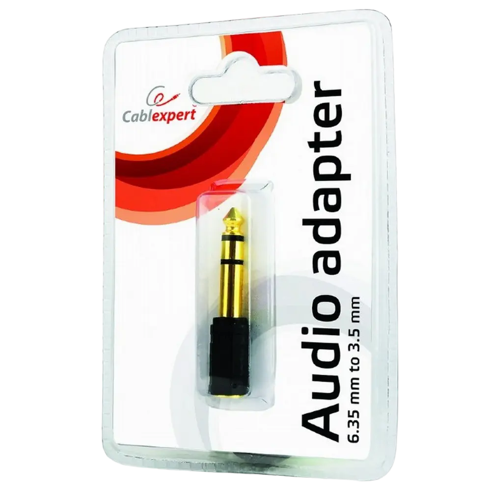 Аудио адаптер Cablexpert A-6.35M-3.5F Черный