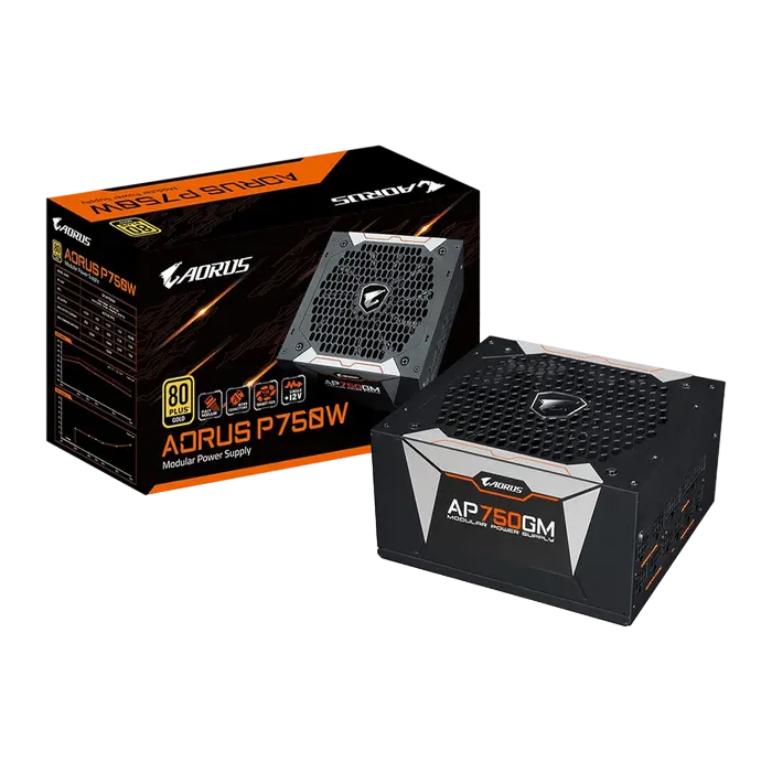 Tip Блок питания для компьютеров Gigabyte AORUS P750W 80+ GOLD M ATX Черный