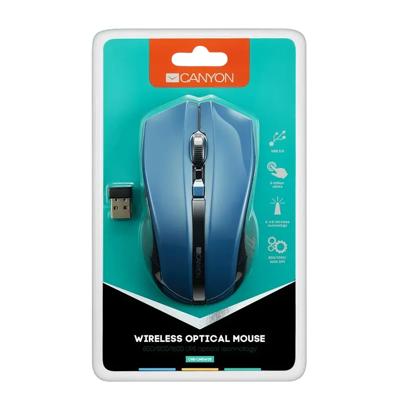 Беcпроводная мышь Canyon MW-5 Беспроводное Синий