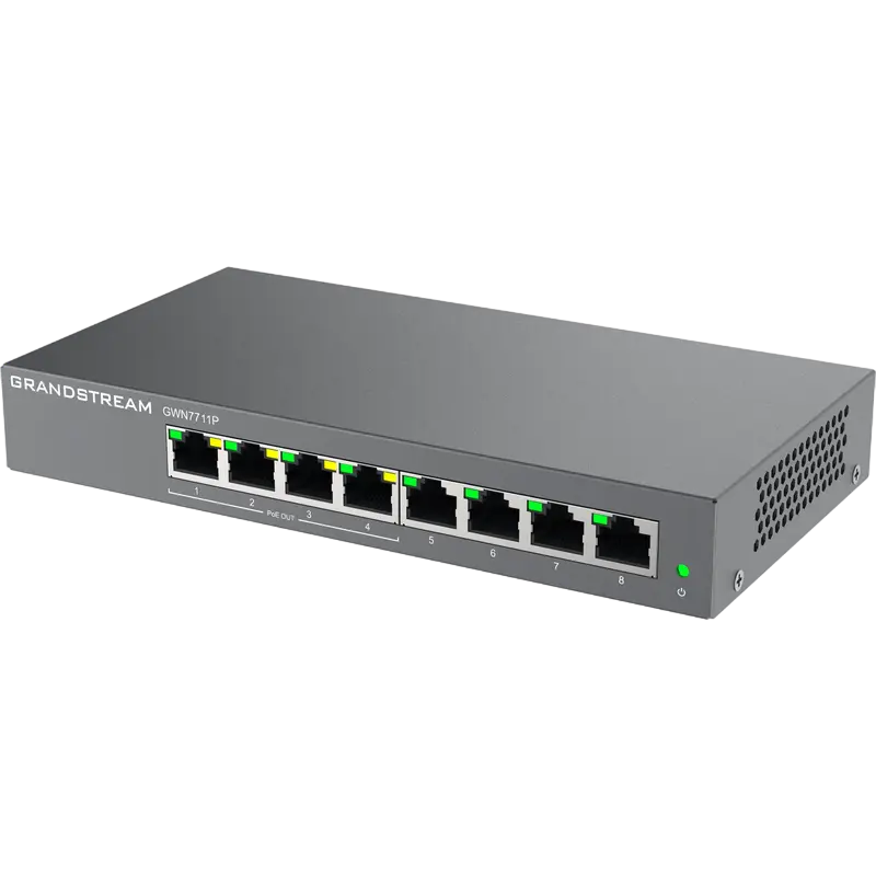 PoE коммутатор Grandstream GWN7711P Нержавеющая сталь