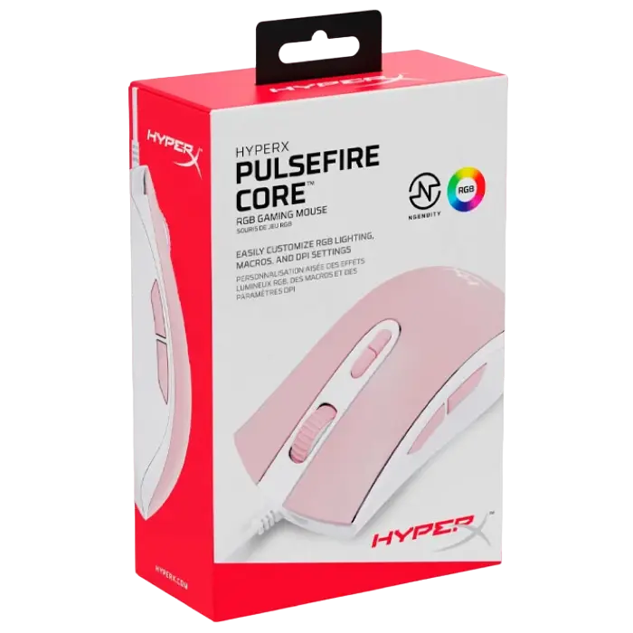 Игровая мышь HyperX Pulsefire Core Проводное Розовый