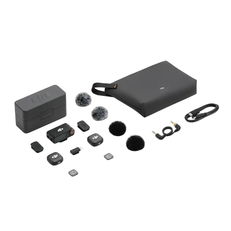Портативный записывающий микрофон DJI Mic 3 (2 TX + 1 RX + Charging Case) Беспроводной Черный