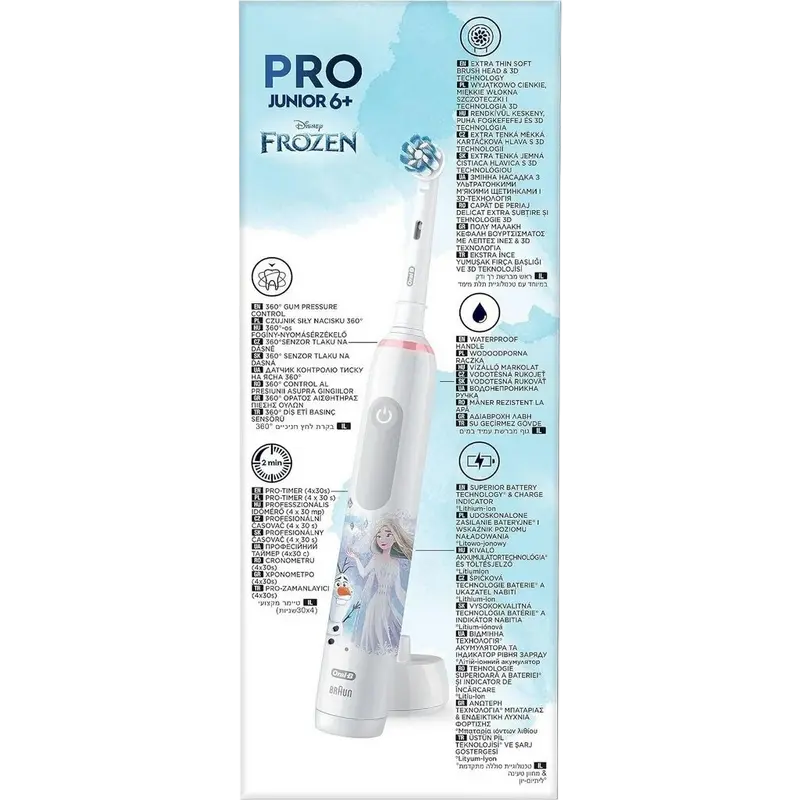 Periuță de dinți electrică Pentru copii Braun Oral-B Junior Frozen PRO 3 Alb