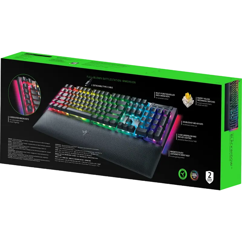 Клавиатура Razer BlackWidow V4 Механический Черный
