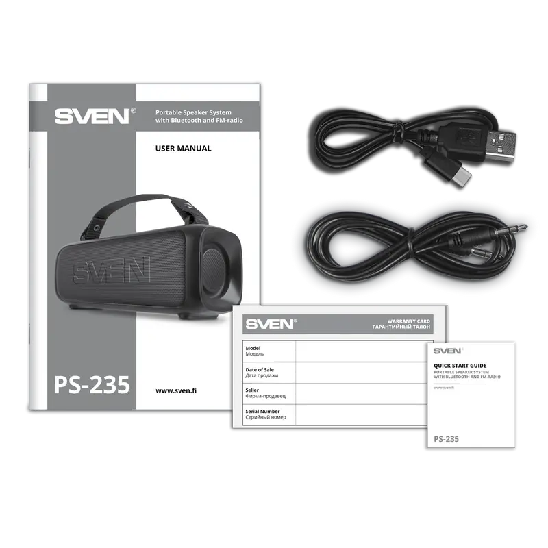 Портативная колонка SVEN PS-235 Чёрный