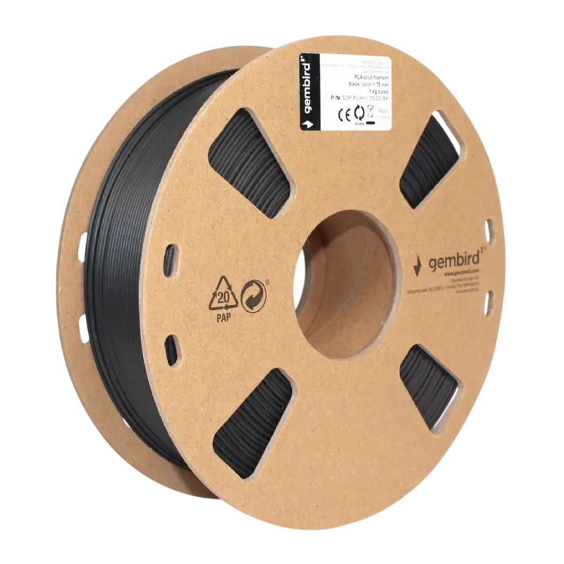 Filament pentru imprimantă 3D Gembird 3DP-PLA+1.75-02-BK Negru