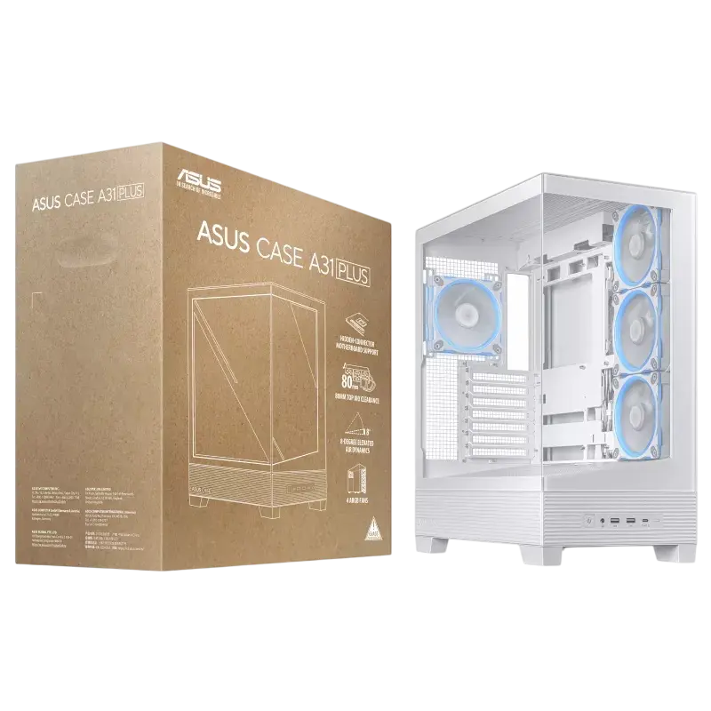Компьютерный корпус ASUS A31 PLUS TG ARGB Midi-Tower Белый