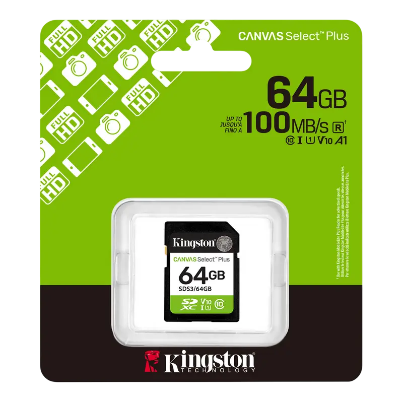 Карта памяти Kingston Canvas Select Plus Gen3 64ГБ