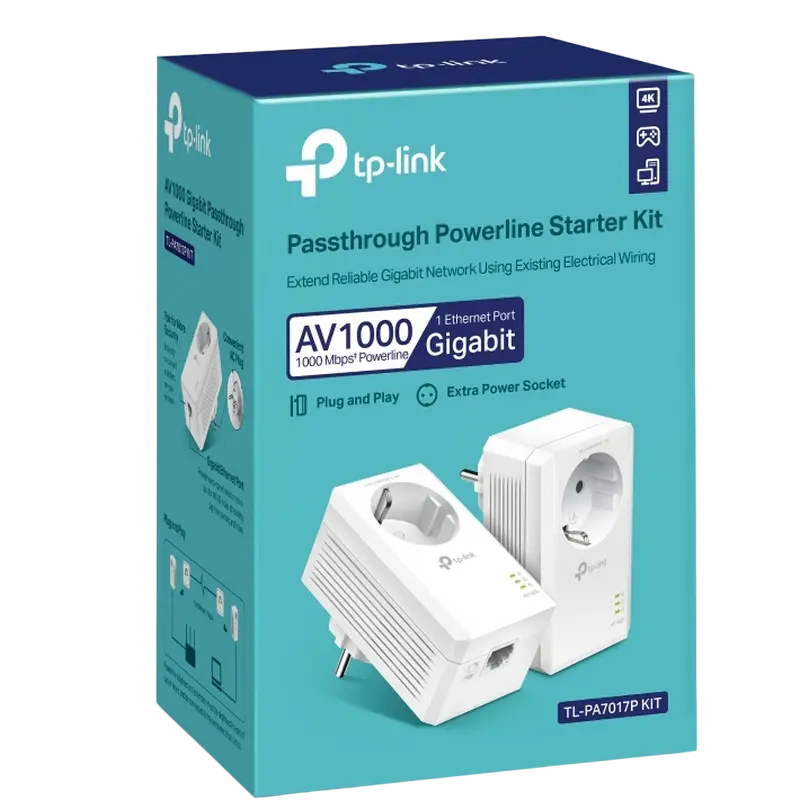 Адаптер Powerline TP-LINK AV1000 Белый