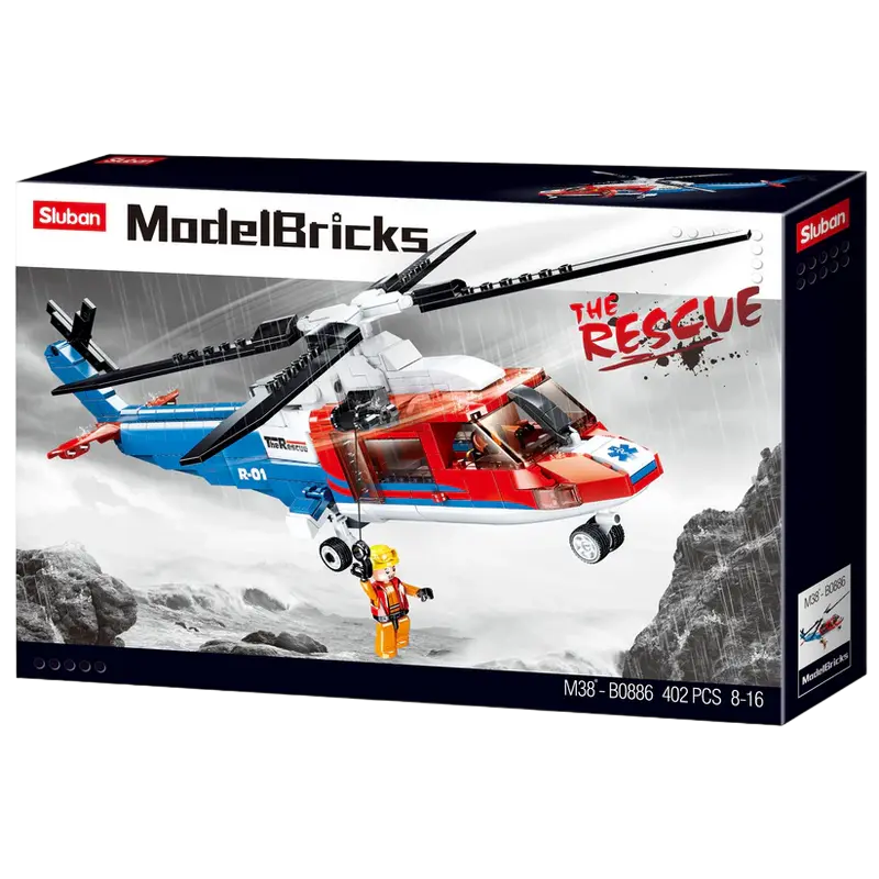 Конструктор Sluban Model Bricks - Rescue Helicopter Разноцветный