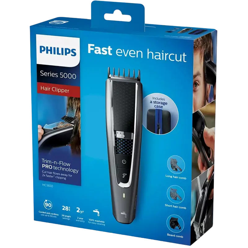 Машинка для стрижки Philips HC5650/15 Серебристый | Черный