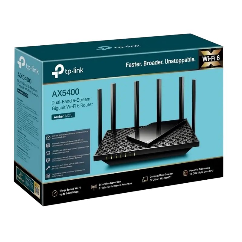 Router fără fir TP-LINK Archer AX73 Negru