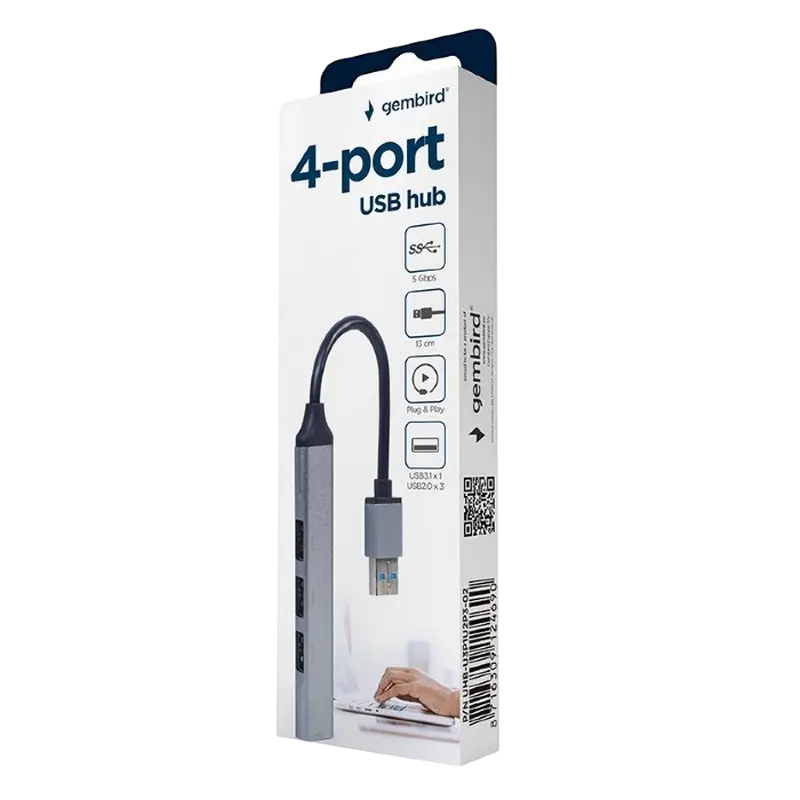 USB-концентратор Gembird UHB-U3P1U2P3-02 Серебристый
