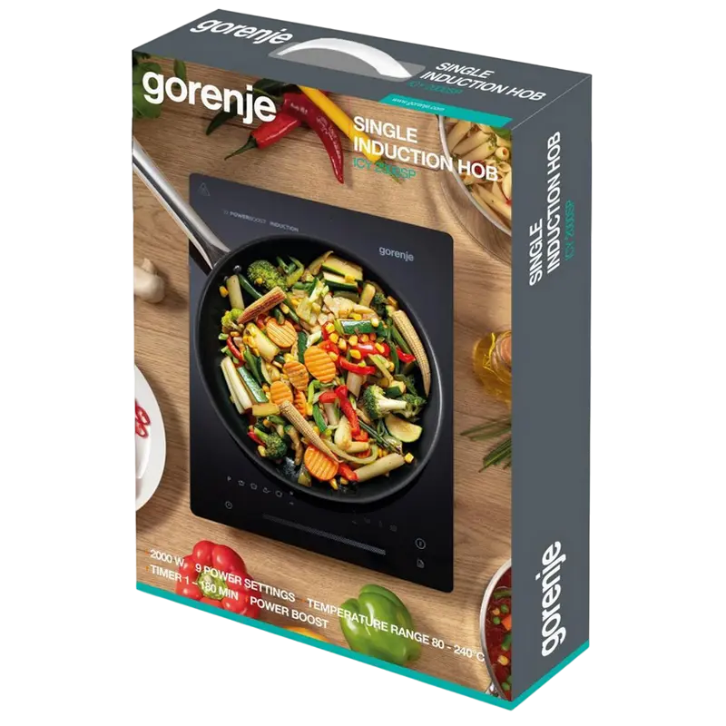 Индукционная настольная плита Gorenje ICY2000SP Черный