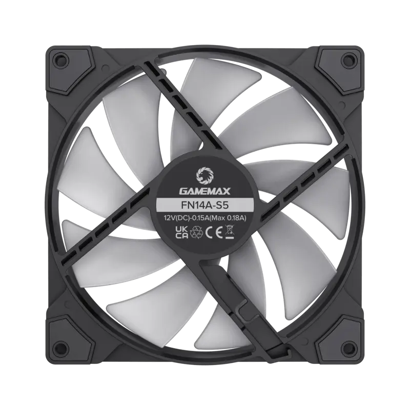 Вентилятор для ПК Gamemax FN14A-S5 140 мм Черный